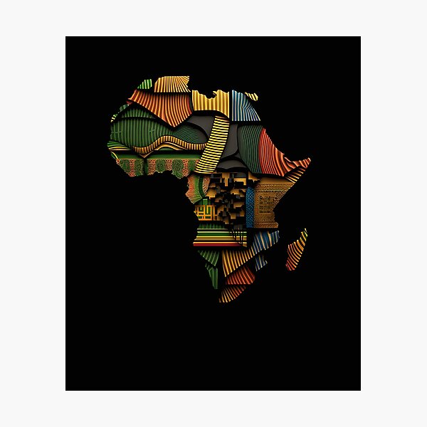 Item preview, Africa Map Kente Cloth Style - African designed and sold by StreetShirts1.