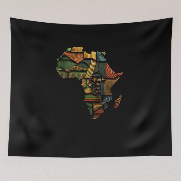Item preview, Africa Map Kente Cloth Style - African designed and sold by StreetShirts1.
