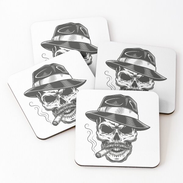 Item preview, Skull with mustache and cigar designed and sold by KachiDesign.
