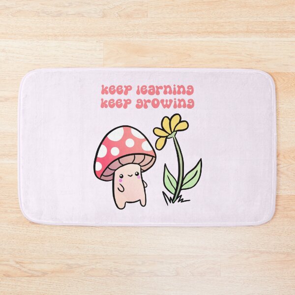Item preview, Keep learning keep growing cute chubby little mushroom with snails friends  designed and sold by Yarafantasyart.