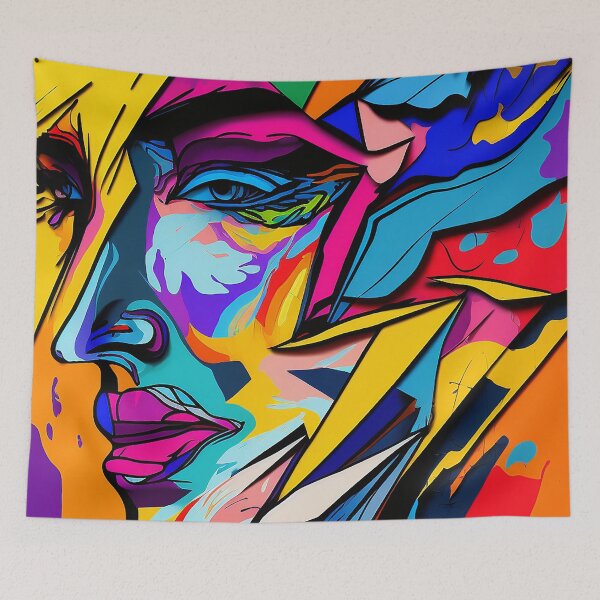 Item preview, Colorful Fauvism Abstract Face Painting designed and sold by elnixart.