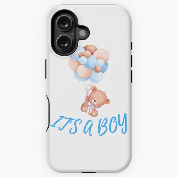 Item preview, It's a Boy Cute Teddy Bear Holding Balloons designed and sold by BoomBoomBaby.
