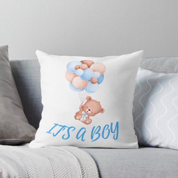 Item preview, It's a Boy Cute Teddy Bear Holding Balloons designed and sold by BoomBoomBaby.