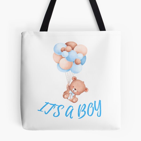Item preview, It's a Boy Cute Teddy Bear Holding Balloons designed and sold by BoomBoomBaby.