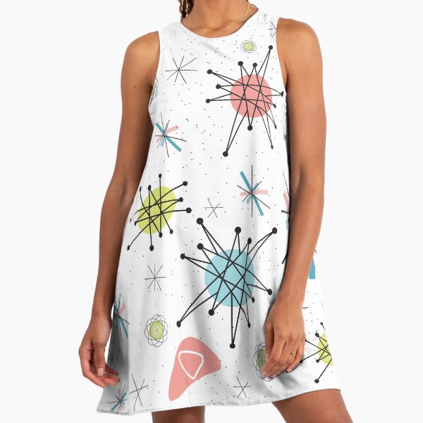 1950s Atomic Pattern" A-Line Dress for Sale by olivialyonss | Redbubble