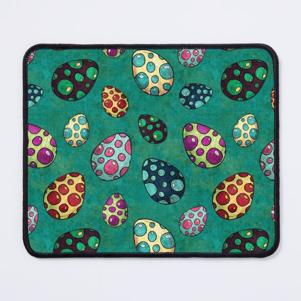 Item preview, Brightly colored eggs on green watercolor texture, Happy Easter eggs designed and sold by NadiaChevrel.