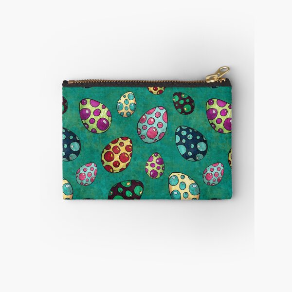 Item preview, Brightly colored eggs on green watercolor texture, Happy Easter eggs designed and sold by NadiaChevrel.
