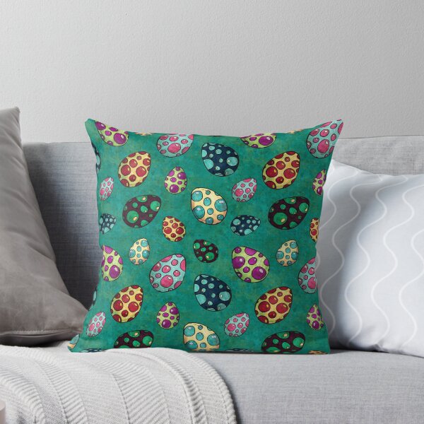 Item preview, Brightly colored eggs on green watercolor texture, Happy Easter eggs designed and sold by NadiaChevrel.