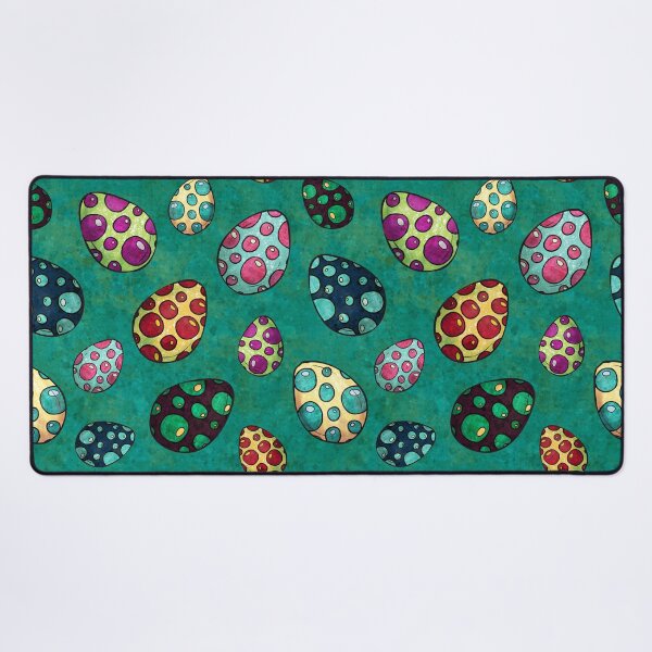 Item preview, Brightly colored eggs on green watercolor texture, Happy Easter eggs designed and sold by NadiaChevrel.