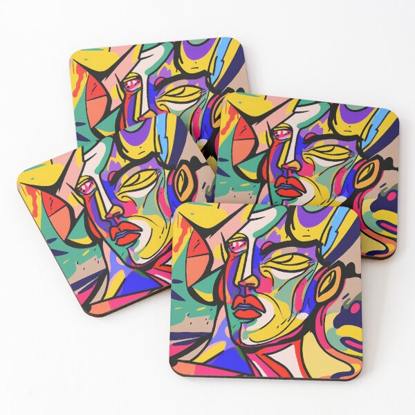 Item preview, Colorful Fauvism Abstract Face Painting designed and sold by elnixart.