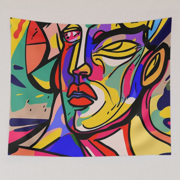 Item preview, Colorful Fauvism Abstract Face Painting designed and sold by elnixart.