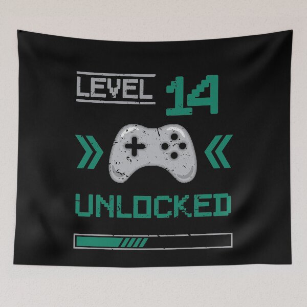 Item preview, Level 14 unlocked - 14th birthday Gamer shirt designed and sold by Gerald Waters.