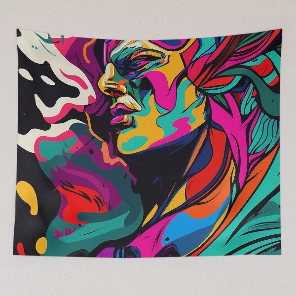 Item preview, Colorful Fauvism Abstract Face Painting designed and sold by elnixart.