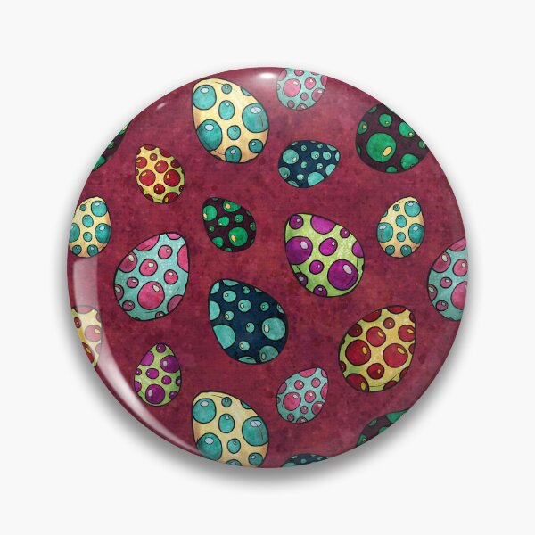 Item preview, Brightly colored eggs on magenta red watercolor texture, Happy Easter eggs designed and sold by NadiaChevrel.
