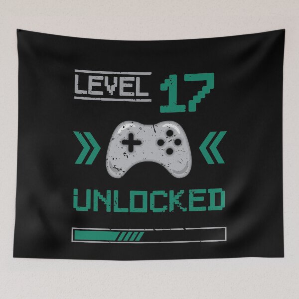 Item preview, Level 17 unlocked - 17th birthday Gamer shirt designed and sold by Gerald Waters.