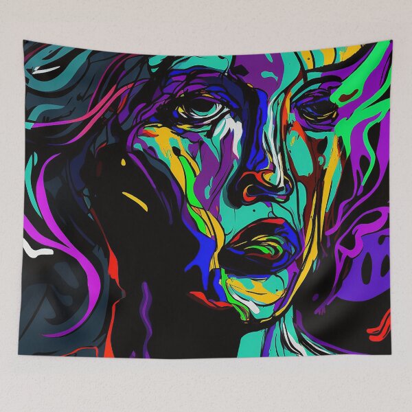 Item preview, Colorful Fauvism Abstract Face Painting designed and sold by elnixart.