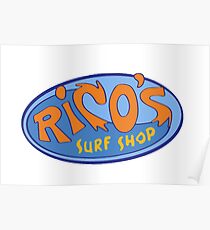 Hannah Montana "Rico's Surf Shop" Logo Poster