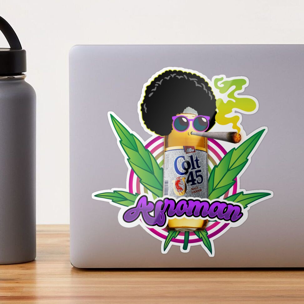 Afro Samurai Smiling with Big Bag of Weed · Creative Fabrica