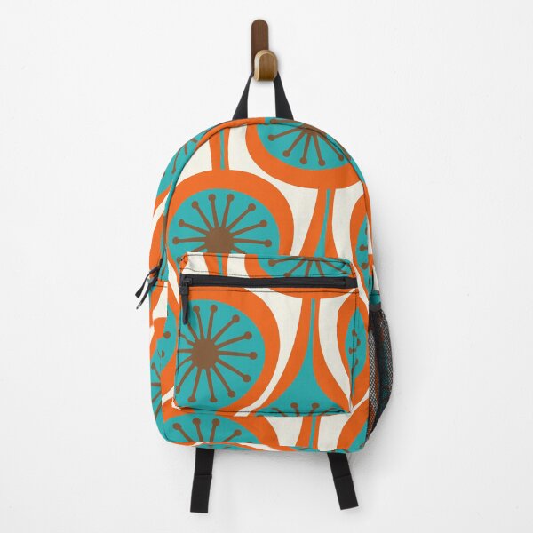Item preview, Mid Century Modern Atomic Drops Retro Pattern Turquoise Orange Brown Cream designed and sold by kierkegaard.