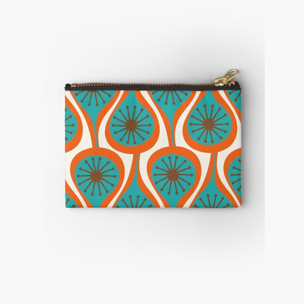 Item preview, Mid Century Modern Atomic Drops Retro Pattern Turquoise Orange Brown Cream designed and sold by kierkegaard.