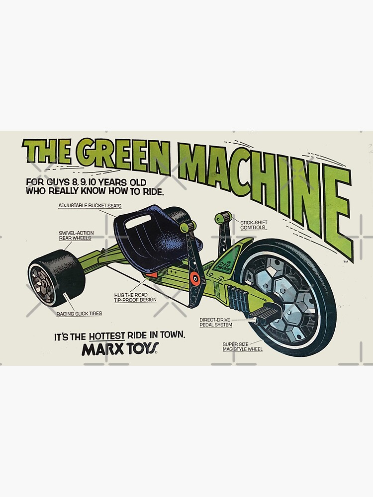 The Green Machine - Hot Rod Big Wheel from Marx Toys Sticker for Sale by  jaywinston