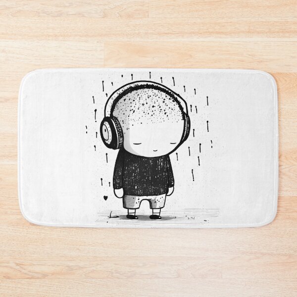 Item preview, Doodle boy listening to Music on headphones designed and sold by blackdogshop.