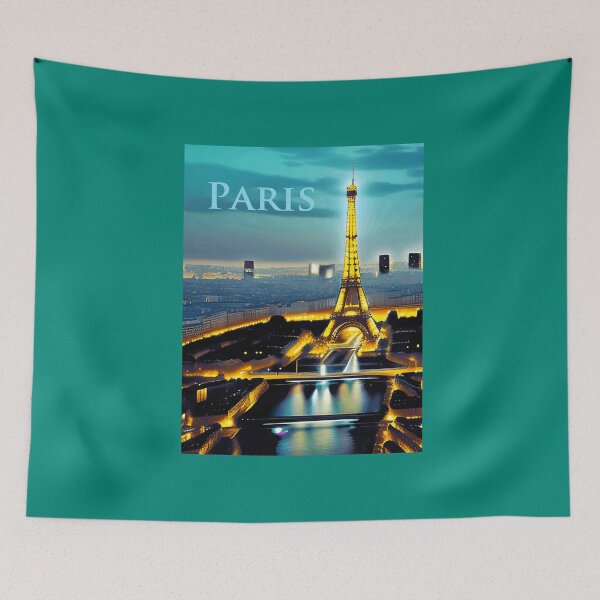 Item preview, Paris Under a Turquoise Blue Twilight Sky designed and sold by Marymarice.