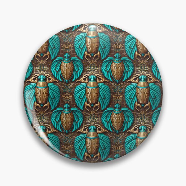 Item preview, Royal Egyptian Scarab Beetle Fabric Textile Pattern designed and sold by Alladin7.