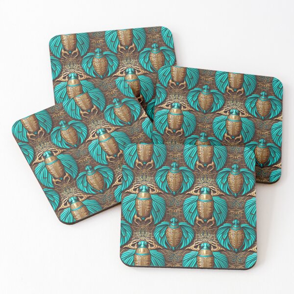 Item preview, Royal Egyptian Scarab Beetle Fabric Textile Pattern designed and sold by Alladin7.
