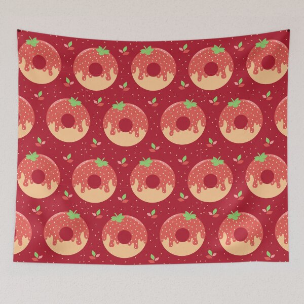 Item preview, Strawberry Donut Dark Red designed and sold by ChallaDesign.