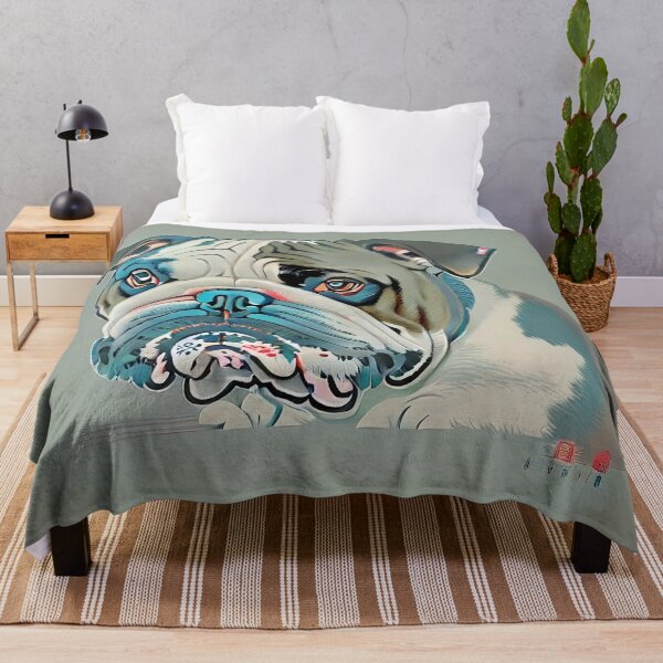 Item preview, Hokusai English Bulldog Style Dog Portait designed and sold by Pumpkin-Prints.