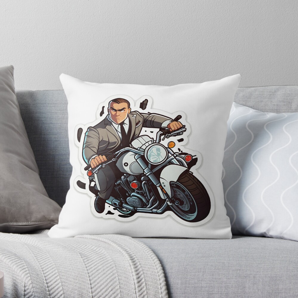 Angry Motorbike Throw Pillow for Sale by StickingWithJC