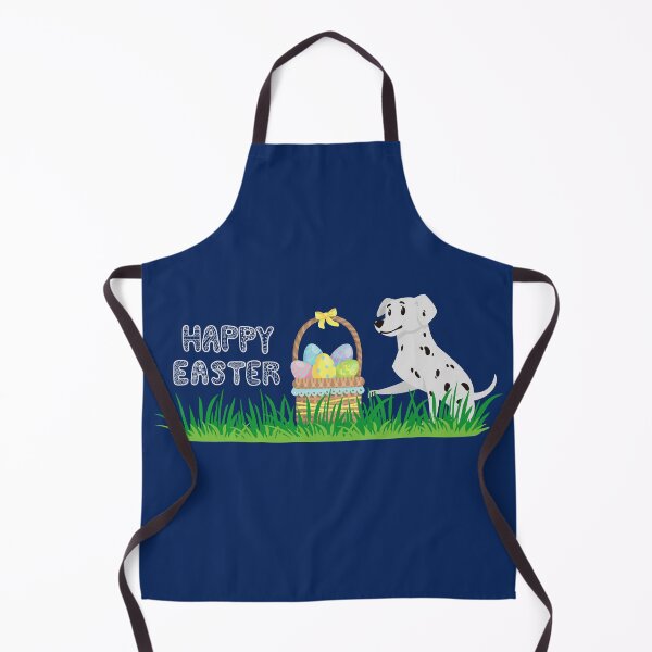 Item preview, Happy Easter with Basket Full of Eggs on Grass and Dalmatian Dog designed and sold by SeasonalDogs.
