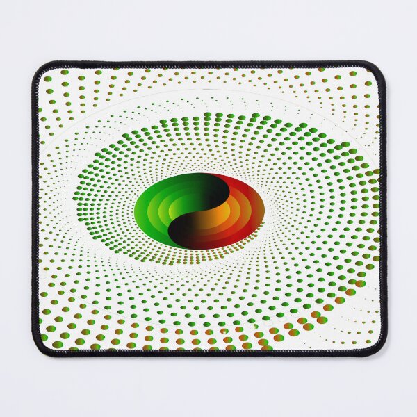 Item preview, Green and red dots swirling around green and red semicircles designed and sold by Bigrow.