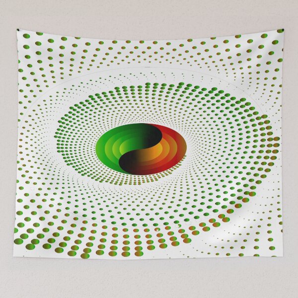 Item preview, Green and red dots swirling around green and red semicircles designed and sold by Bigrow.