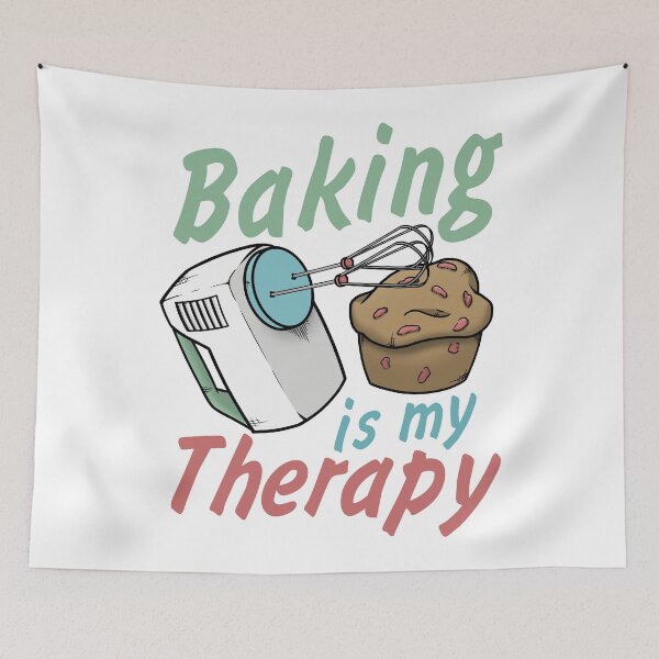 Item preview, Baking is My Therapy with Mixer and Muffin designed and sold by CreativeDraws42.