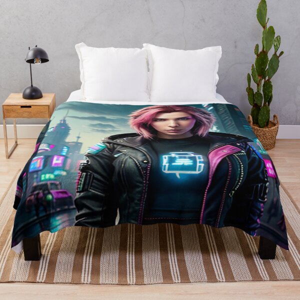 Item preview, Pink-Haired Cyberpunk Woman designed and sold by CreationP.