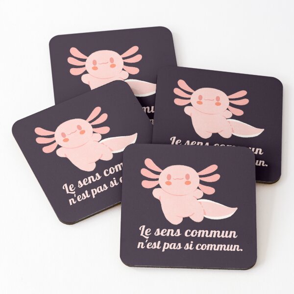Item preview, Cute axolotl with Voltaire quote : Le sens commun n'est pas si commun designed and sold by artbleed.