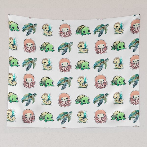 Item preview, 4 Cute Drawings of Sea Animals designed and sold by beluxe.