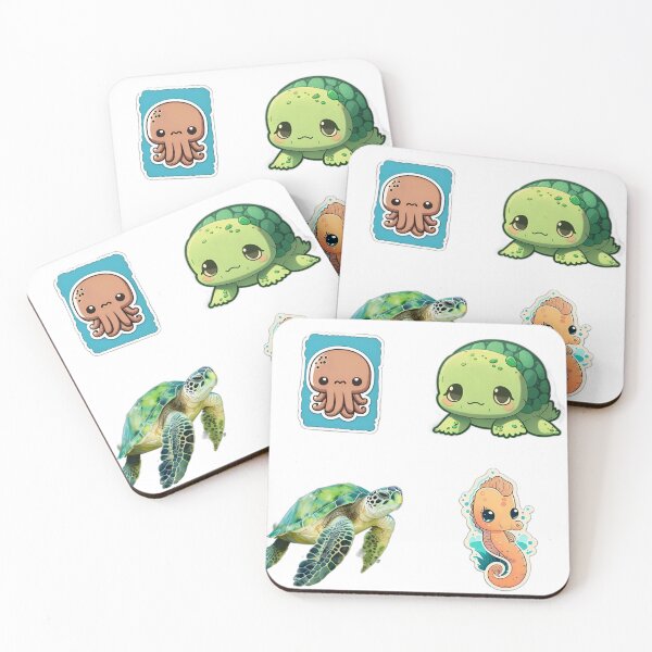 Item preview, 4 Cute Drawings of Sea Animals designed and sold by beluxe.