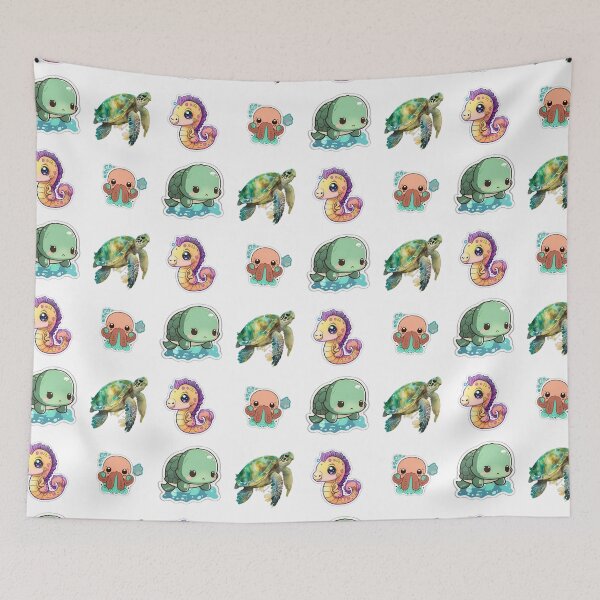 Item preview, 4 Cute Drawings of Sea Animals designed and sold by beluxe.