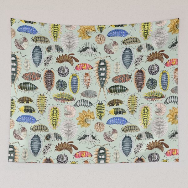 Item preview, Crazy Isopod Pattern- Aqua designed and sold by paintedpansy.