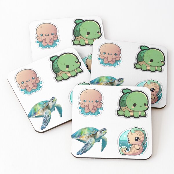 Item preview, 4 Cute Drawings of Sea Animals designed and sold by beluxe.