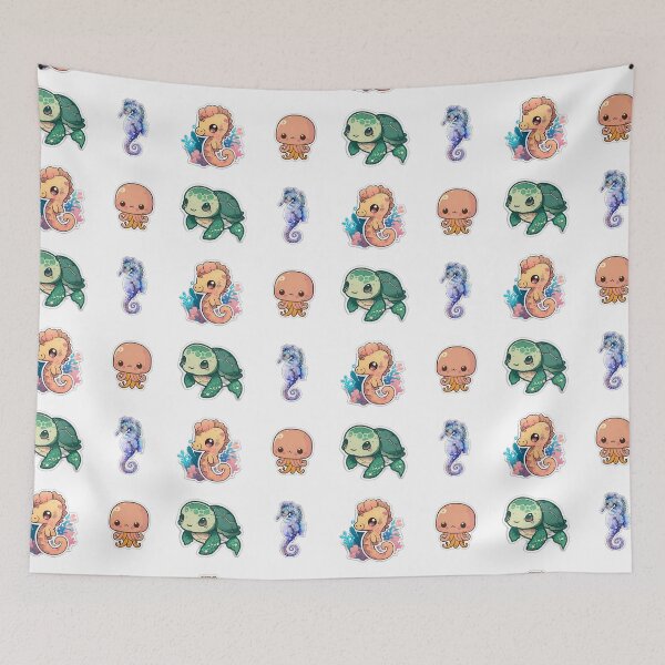 Item preview, 4 Cute Drawings of Sea Animals designed and sold by beluxe.