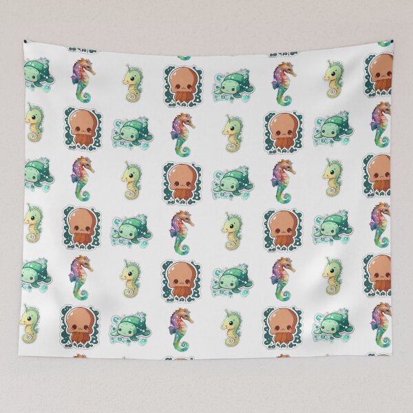 Item preview, 4 Cute Drawings of Sea Animals designed and sold by beluxe.