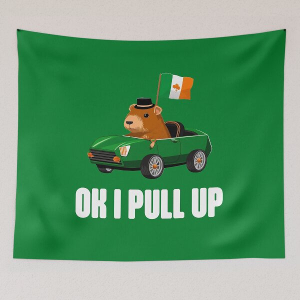 Item preview, Ok I Pull up for St. Patricks Day - Green Capybara Graphic T-Shirt designed and sold by Animally-Ai.