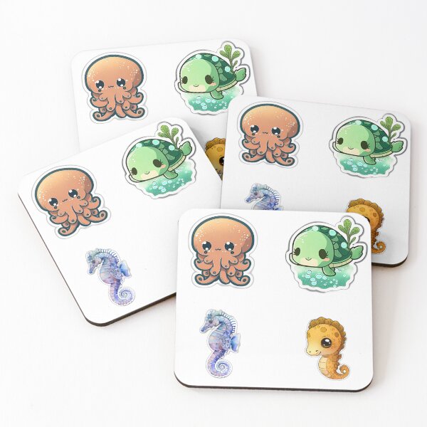 Item preview, 4 Cute Drawings of Sea Animals designed and sold by beluxe.