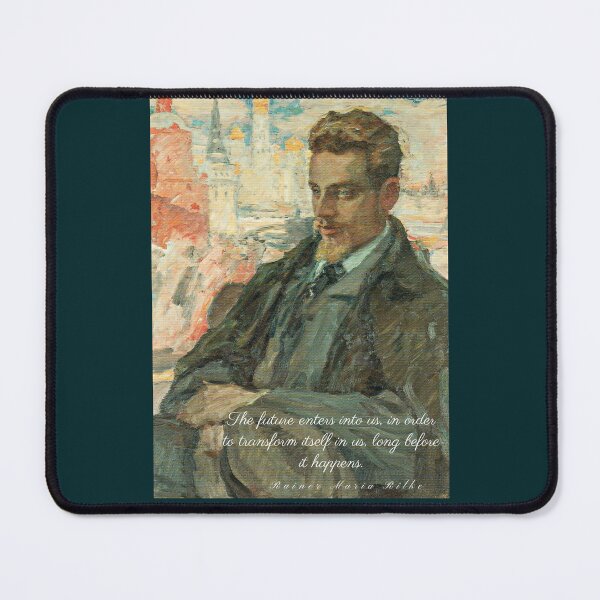 Item preview, rainer maria rilke oil portrait and quote: “The future enters into us,....” designed and sold by artbleed.