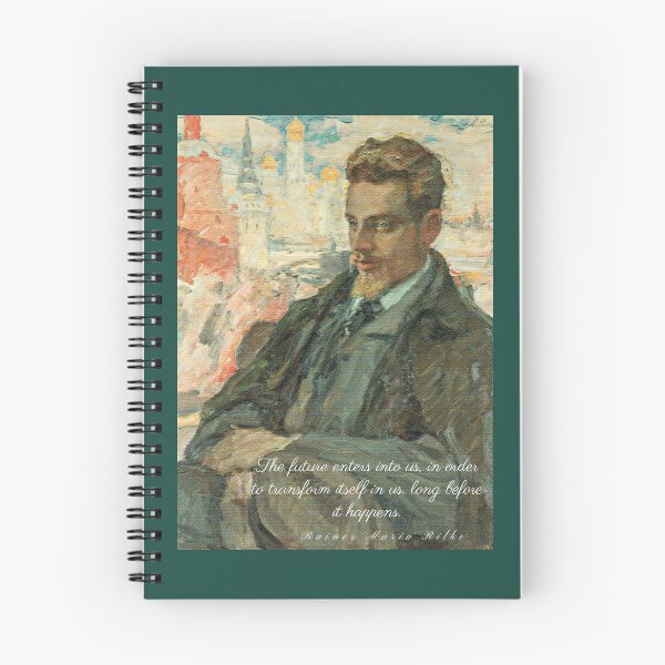 Item preview, rainer maria rilke oil portrait and quote: “The future enters into us,....” designed and sold by artbleed.