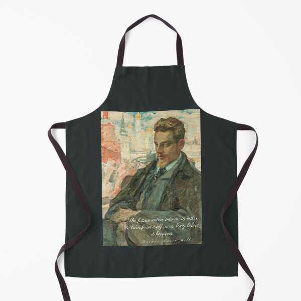 Item preview, rainer maria rilke oil portrait and quote: “The future enters into us,....” designed and sold by artbleed.